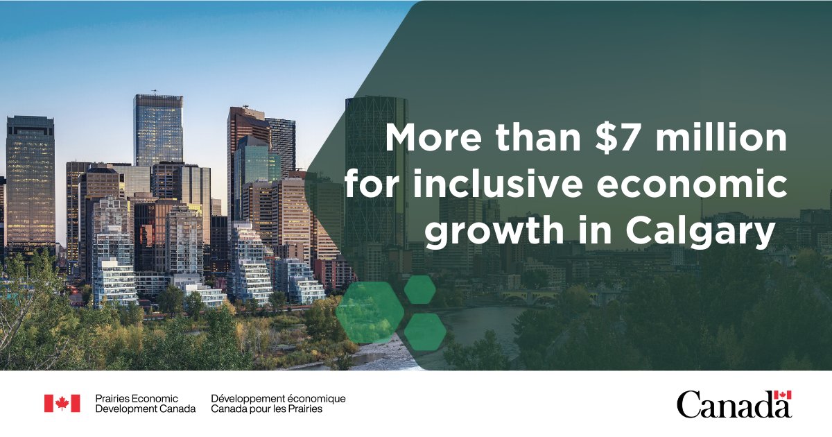We are investing over $7M for 3 #Calgary organizations to:

• support social enterprises
• help firms hire from diverse communities
• teach tech skills to underrepresented groups

#YYCBiz #ABBiz #PrairiesCanFunded

canada.ca/en/prairies-ec…