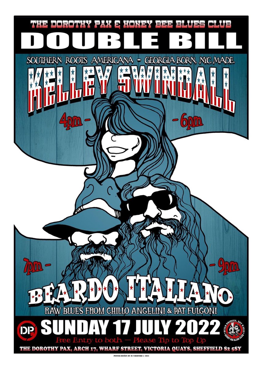 patfulgoni's tweet image. Not long to go now til this gig at @DorothyPax Sheffield. Now with added NYC legend #KelleySwindall What a poster from Mr Bedford

Come down to see Me 🎤 n Chillo 🎸duet blues as #BeardoItaliano Sunday 

17th July ~&amp;gt; fb.me/e/2lYo1bjqA
#Sheffieldissuper #bluesband