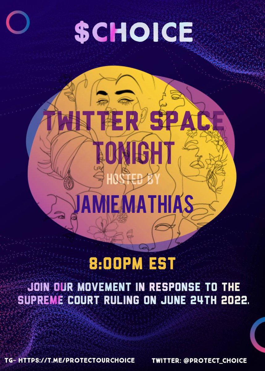 Looking forward to tonight’s spaces! Looking to do some live donations and have some fun. Come hear about the long term vision for this project $CHOICE #protectourchoice <a href="/marenaltman/">Maren Altman</a> <a href="/CryptoWendyO/">Wendy O</a> <a href="/MeTammySki/">Tammy</a> <a href="/Crypto__Diva/">.</a> <a href="/LadyofCrypto1/">Parked account</a> <a href="/crypto_deb/">Anuoluwayimika</a> @chiqshoes