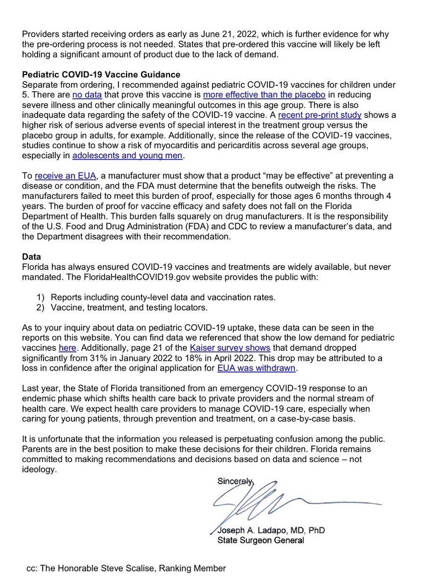 The blatantly false statements perpetuated by the <a href="/COVIDOversight/">Select Subcommittee on the Coronavirus Crisis</a>’s press release distract from legitimate public health efforts. 

Using our good-faith meeting as a launching pad for political attacks shows why people trust Florida–and not the federal government.