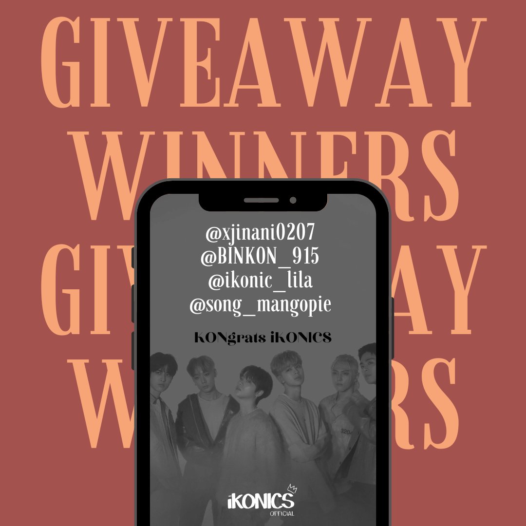 iKONICs OFFICIAL (@ikonicsofc) on Twitter photo ✨GIVE AWAYS WINNERS ANNOUNCEMENT✨
Thank you for hyping our boys last #iKON2022Concert. KONgratulations to our winners. Please slide in our dm to claim your prize.
4 RANDOM UNSELED iKON ALBUMS
✨<a href="/xjinani0207/">jinhwan</a>
✨@BINKON_915
✨<a href="/ikonic_lila/">lila_trot rookie Mr. Song devotee</a>
✨<a href="/song_mangopie/">( ͡~ ͜ʖ ͡°)</a> ✨GIVE AWAYS WINNERS ANNOUNCEMENT✨
Thank you for hyping our boys last #iKON2022Concert. KONgratulations to our winners. Please slide in our dm to claim your prize.
4 RANDOM UNSELED iKON ALBUMS
✨<a href="/xjinani0207/">jinhwan</a>
✨@BINKON_915
✨<a href="/ikonic_lila/">lila_trot rookie Mr. Song devotee</a>
✨<a href="/song_mangopie/">( ͡~ ͜ʖ ͡°)</a>