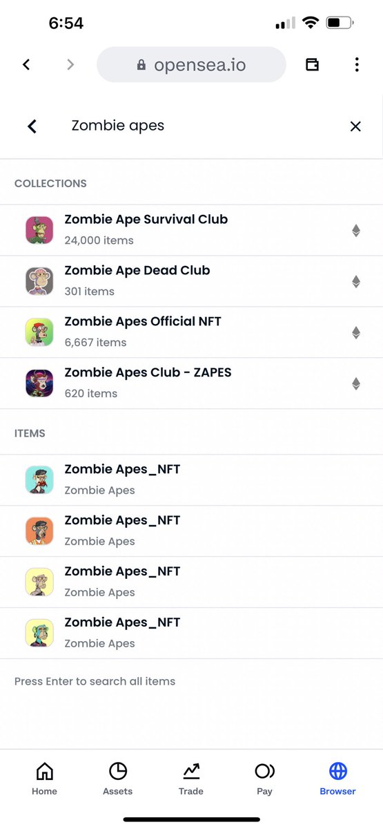 divergenttravel's tweet photo. @opensea Would the real @ZombieApesNFT please step forward- you wouldn’t have to if #opensea would just verify the account that has over 105k ETH in sales
#protectyourusers who are buying rip-off #zapes thinking they are real ones #zombietakeover #NFTCommumity https://t.co/LDrZzoIxzp