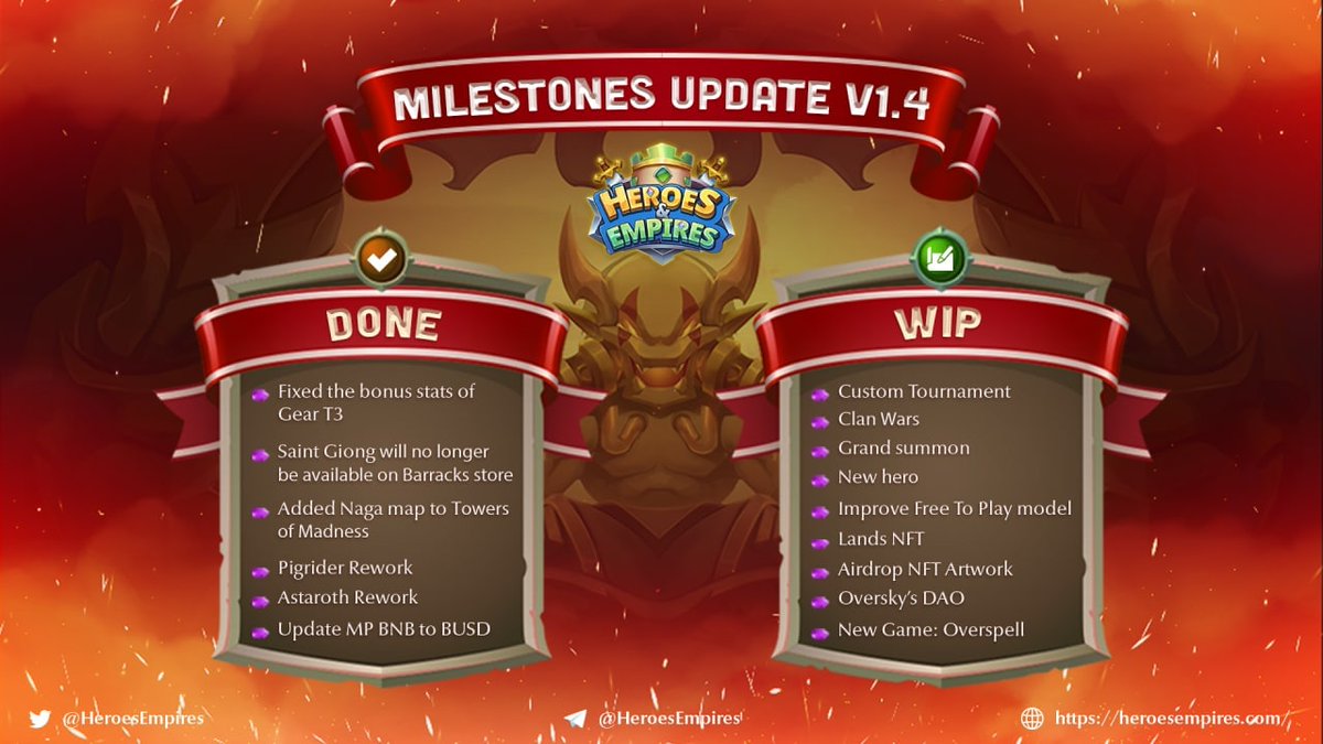 [Official] #HeroesEmpires V1.4 Release ⚡️⚡️

After waiting for the latest game update, we are pleased to announce the significant changes included in version 1.4 (latest upgrade).

Let's access the game and enjoy the lastest version.