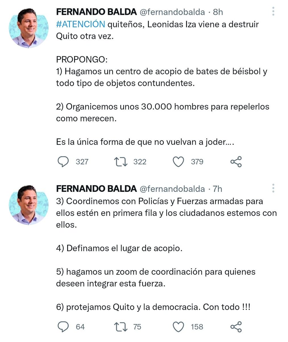 🔴 DENUNCIA 🔴
<a href="/fernandobalda/">FE®NANDO BALDA</a> , denunciamos estás declaraciones públicamente, mismas que invitan al odio y a la violencia hacia un grupo de personas.
<a href="/ONU_es/">Naciones Unidas</a> <a href="/CONAIE_Ecuador/">CONAIE</a> <a href="/Noti_Space/">#Noti_Space: voz para todos.</a> <a href="/DerHumanosAN/">Garantias Constitucionales, Derechos Humanos</a> <a href="/ONU_derechos/">ONU Derechos Humanos - América del Sur</a>
