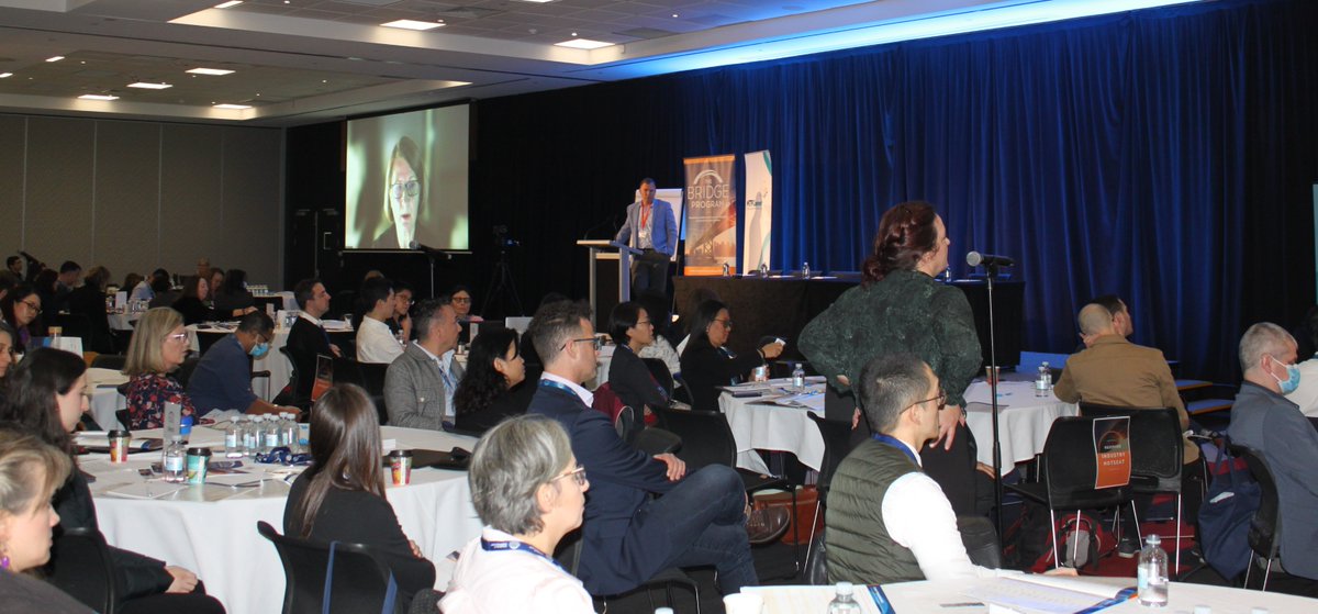 program_bridge's tweet photo. Thank you Elizabeth Kowaluk for sharing the @Abbvie_AU perspective on getting to clinical proof of concept for global commercialisation, and to our session chair Alan Watts. Great to have you here! #BridgeProgram2022 https://t.co/BvxGE2qmxF