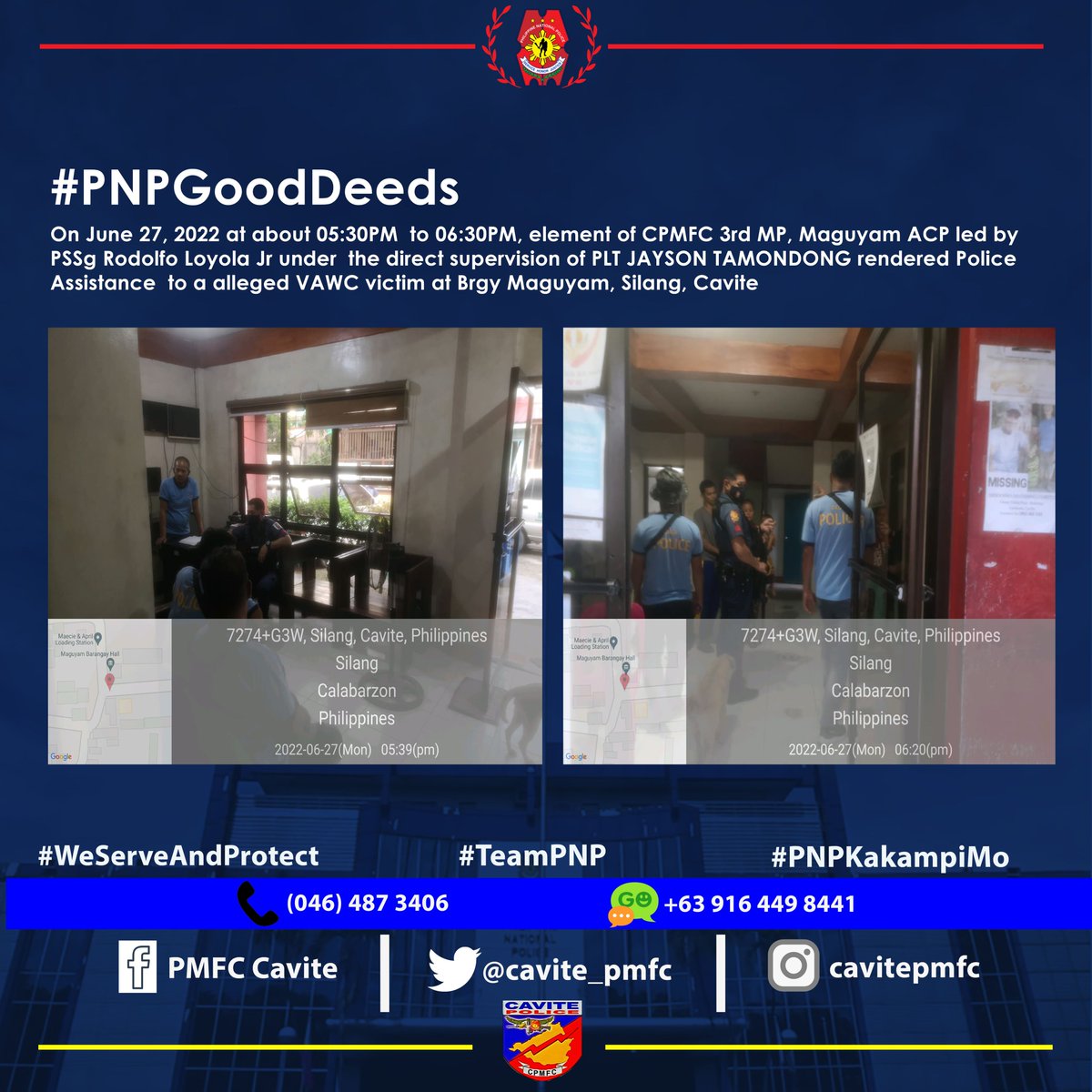 #PNPGoodDeeds
#SerbisyongTapat
#SerbisyongMayMalasakit
#AlagangPNP
#WeServeAndProtect
#PNPKakampiMO
#TeamPNP