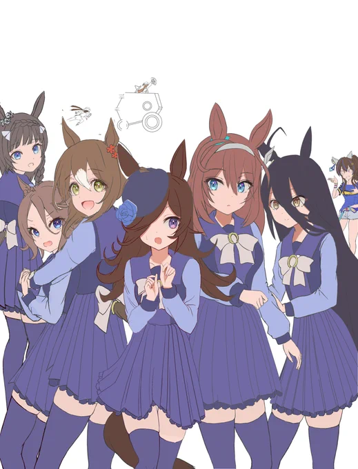 たくさんの方に見ていただきありがとうございます!ちょっと没絵供養。クリークの位置は藤原さん⇒ラーメンとキャラ的に殿下だったのですが、ミコちゃん⇒生意気小柄でタイシンにしたあとに絡みが想像できず、さらにクリークと同室だと分かり総とっかえしました。これは不敬罪ですね……。 