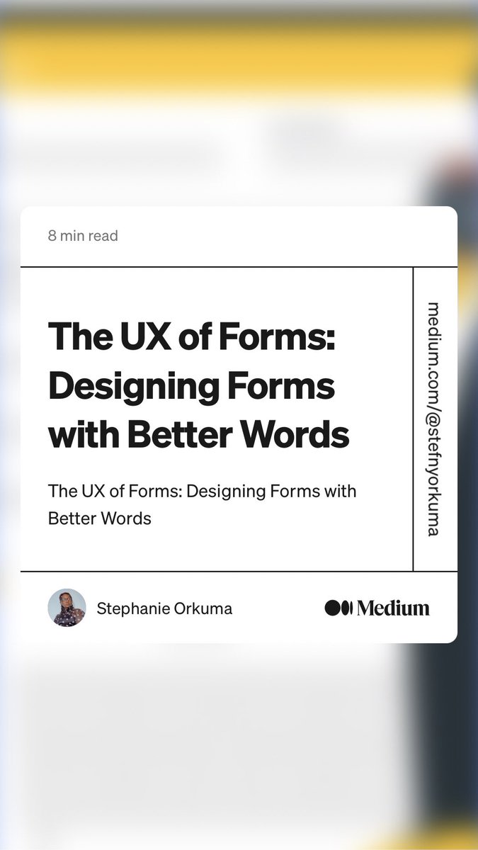 stephanieorkuma's tweet image. There was a time I was constantly ranting about poor user experience in forms I had to fill.

Well, decided to write about designing better experiences for your forms. 

The UX of Forms

Check it out here medium.com/@stefnyorkuma/…