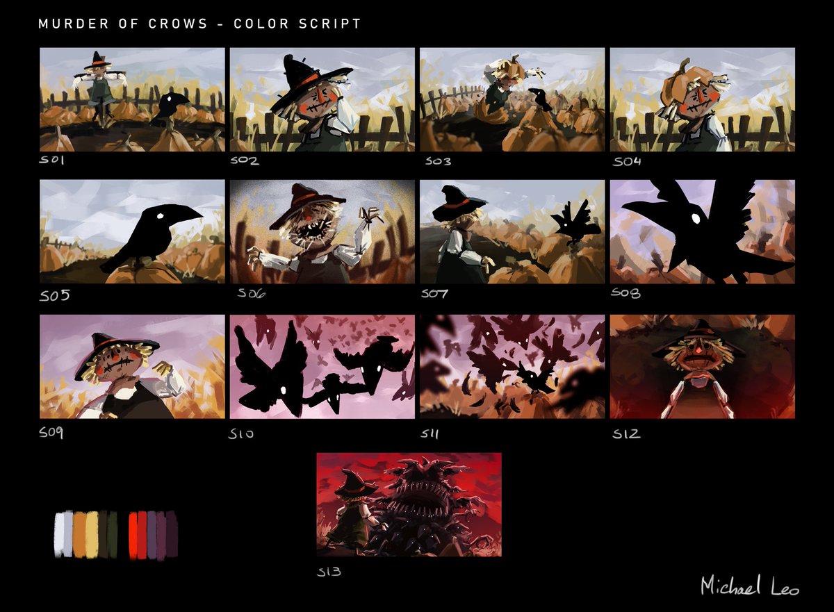 mycileo's tweet photo. Color scripts! Never done of of these before, I LOVED working on this!
#colorscripts #animation #digitalart #ArtistOnTwitter #storyboard https://t.co/ntaWFZDdoK