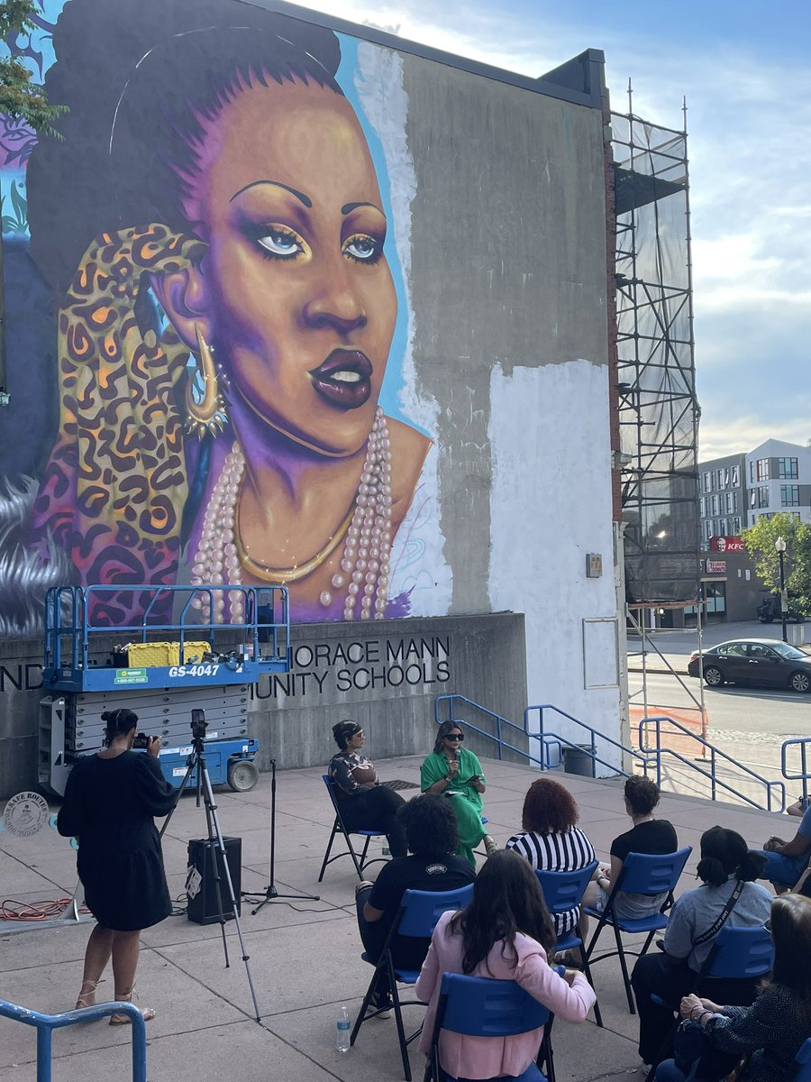 Artist talk with Liza Quiñonez of <a href="/streettheory_/">Street Theory</a> and Rixy - the artist behind the Rita Hester mural in Allston. Beautiful. Come check it out at 506 Cambridge St!