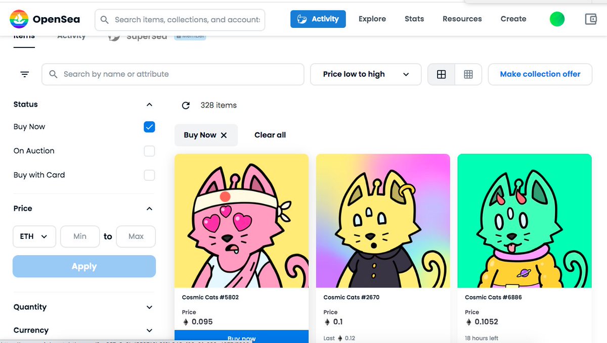 LowkyNft's tweet photo. @CosmicCats_ 
-.1 Floor (cheap asf)
-328 listed (less than 4% of all cats)
-152 listed to get to .2Eth floor
-185 listed from .2Eth to 3Eth floor
@Cosmicverse_  incoming in 17 days!
-3 Cats = Free planet
-2 Cats = Free mutation without burning
Check them out.. you wont regret! https://t.co/idA6Q4cSs9