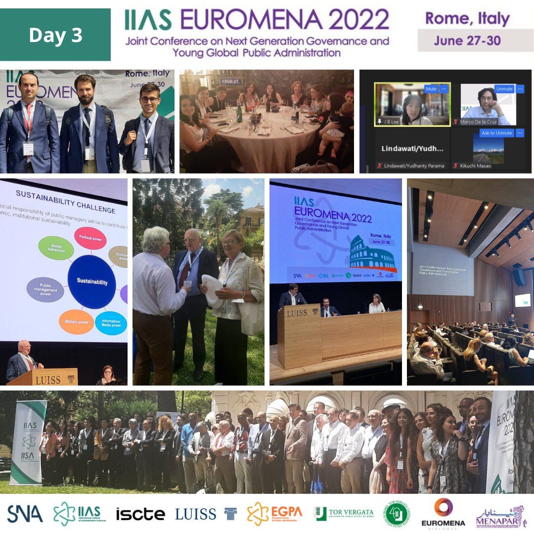 IIAS_IISA's tweet photo. Day 3 of 𝗜𝗜𝗔𝗦-𝗘𝗨𝗥𝗢𝗠𝗘𝗡𝗔 𝟮𝟬𝟮𝟮 𝗖𝗼𝗻𝗳𝗲𝗿𝗲𝗻𝗰𝗲 started with insightful discussions in the many parallel sessions featuring academic presentations at @uniLUISS. 

#iiaseuromena #iiaseuromena2022 #iias #PublicAdministration #governance https://t.co/V7VNsi9lhT
