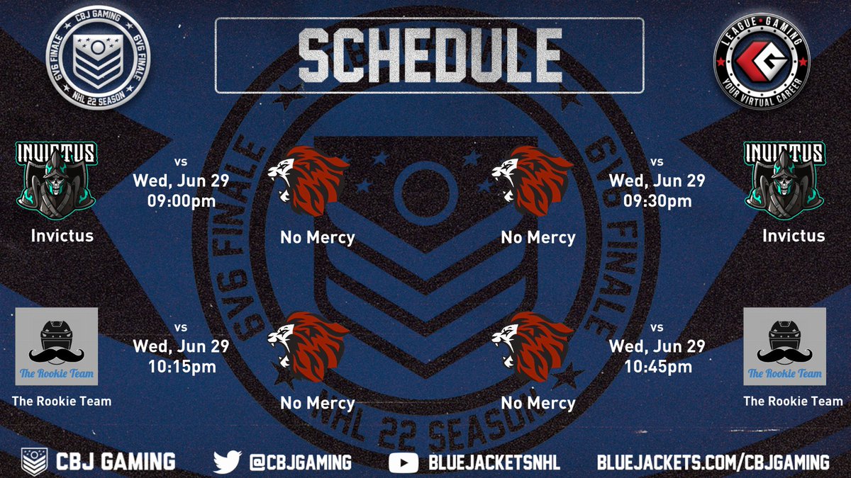 Our Starting lineup tonight in the <a href="/CBJgaming/">CBJ Gaming</a> Finale powered by <a href="/leaguegaming/">Leaguegaming</a> 
LW: <a href="/Love2Rag/">Retired Rag</a> 
C: <a href="/LazieeNHL/">Laziee</a> 
RW: <a href="/dzryyyy/">jekeejje</a> 
RD: <a href="/lehkonxn/">Logan</a> 
LD: <a href="/Stammerchel/">Anthony</a> 
G: <a href="/Assonnato_1/">Nato 🇨🇦/🇮🇹</a>