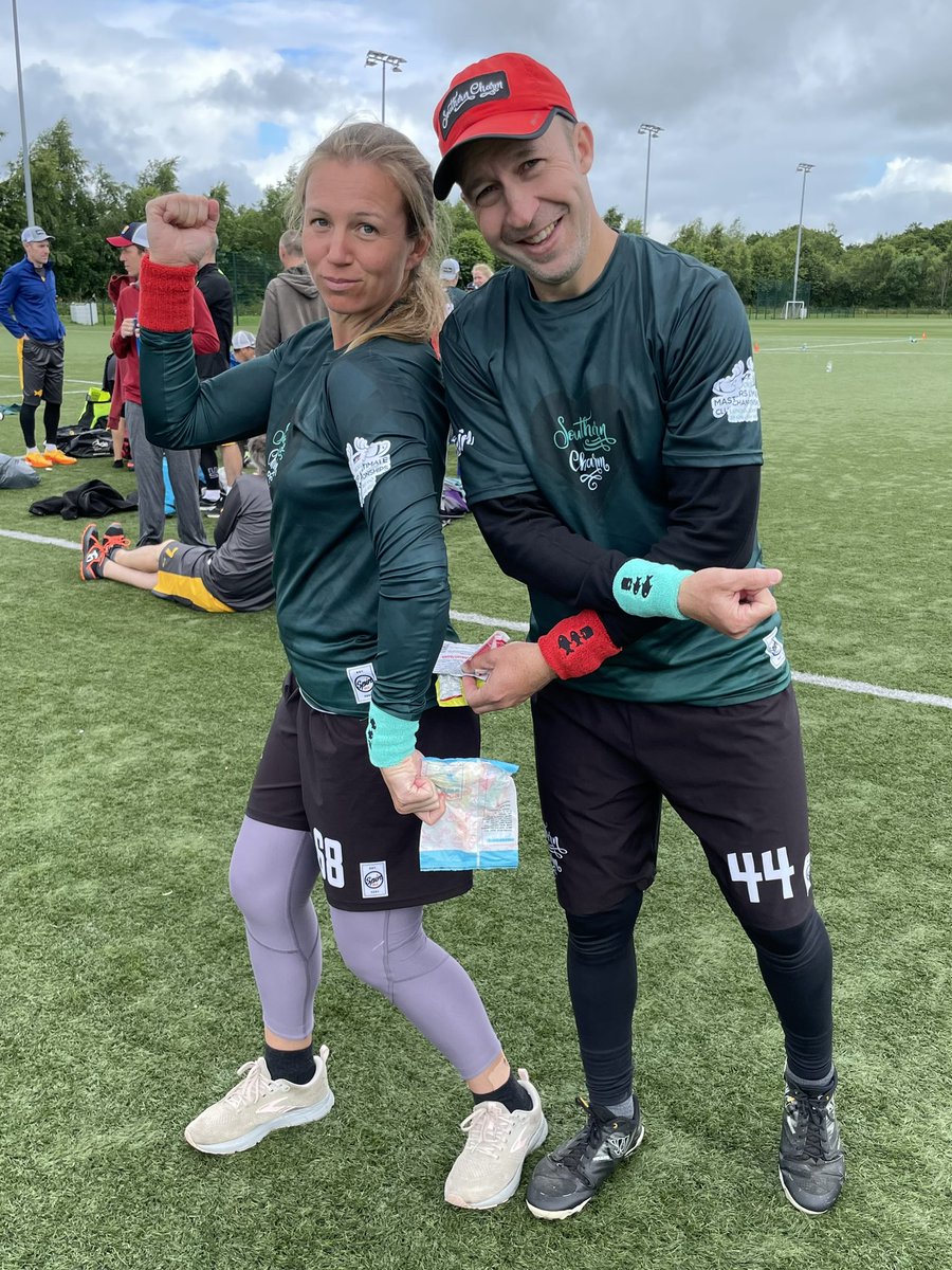 SoCharmUltimate's tweet photo. After game, each team had spirit game. Big Fish, Little Fish let us pick 2 of our players to play their game. Bel &amp; Jon were selected &amp; they each wanted the box w big fish. Jon won without truly understanding the game. Prize? Some gummy fish &amp; some fishy potato chips. #wmucc2022 https://t.co/TP85foMMDR