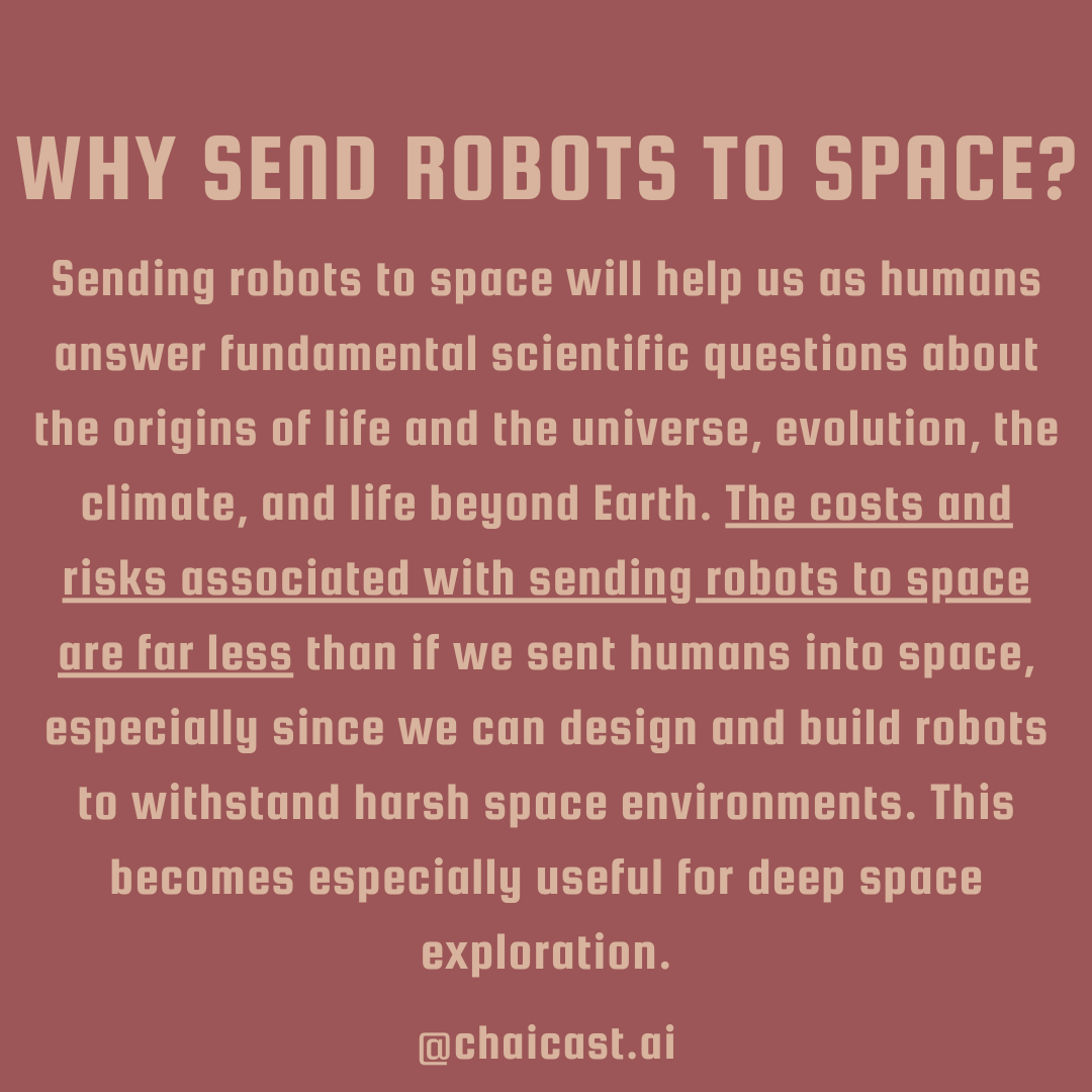 chAIcast's tweet photo. Space robotics can help us answer fundamental questions about the universe and help us solve problems on earth.

In Episode 2, Isha &amp; Rupal sat down with Karthik and talked about breaking into this field and its future.

Head to the link in our bio for all our episodes! https://t.co/UjgUojDmGq