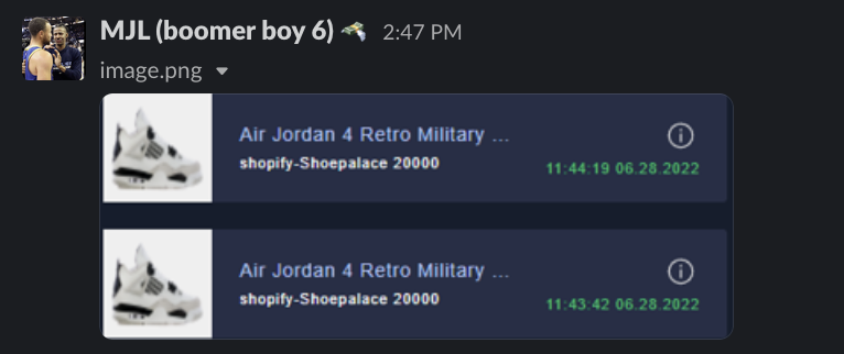 shoeplexus's tweet photo. Ordered everything off the menu today.
โ
Onyx Foam Runners
โ
Men's Military Jordan 4's
โ
250+ Pairs of GS Military 4's, 150 of them cooked by our #RandomSKUACO!
Cooking these restocks thanks to our restock team's ping. Always watching out for our member's backs. ๐ https://t.co/G5ClJQVmMg