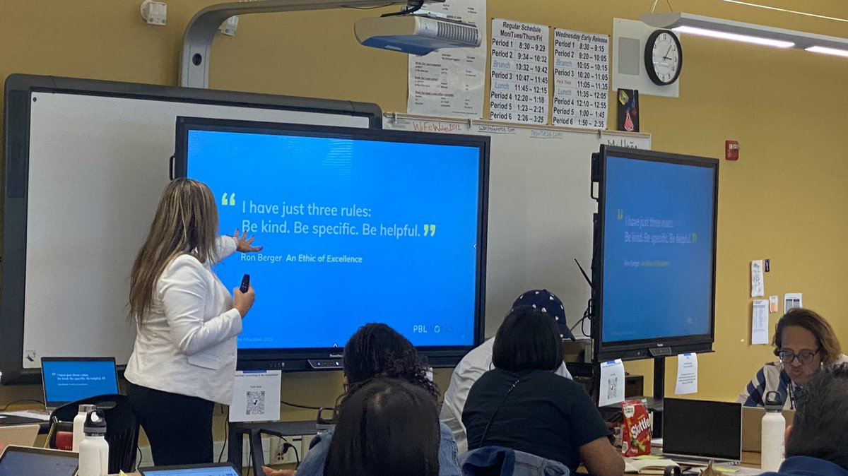MrzAndersonWCH's tweet image. High-Level PBL School Implementation plan through the lens of the Charrette Protocol 📝
Be Kind. Be Specific. Be Helpful💙 
#PBLWorld2022 
#EngageInspireGrow 
#InspireExcellence
