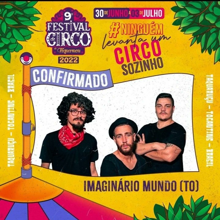 imaginamundo's tweet photo. Amanhã as 20:30 esperamos vocês no festival de circo de Taquaruçu. Tá incrível esse Festival. https://t.co/Tcz5puOTAx