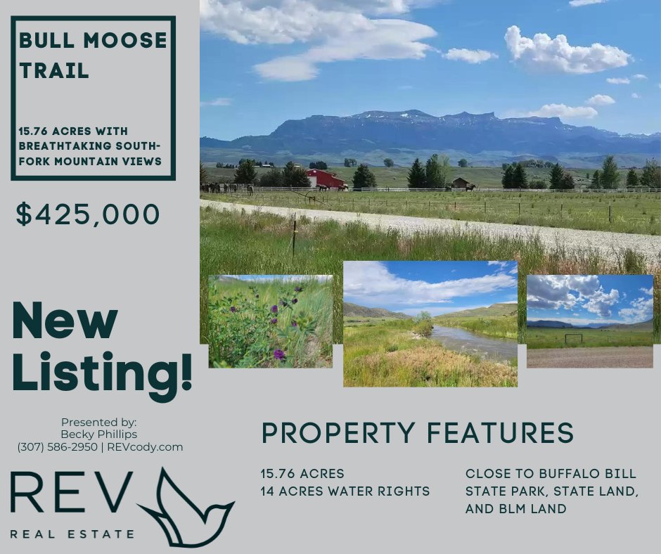 15.76 acres with glorious mountain views in every direction. Close proximity to public land, making this property the perfect home base for recreation.14 acres of irrigable water rights.
search.revrealestatecody.com/idx/details/li…
#Cody #Wyoming #RealEstate #ForSale
