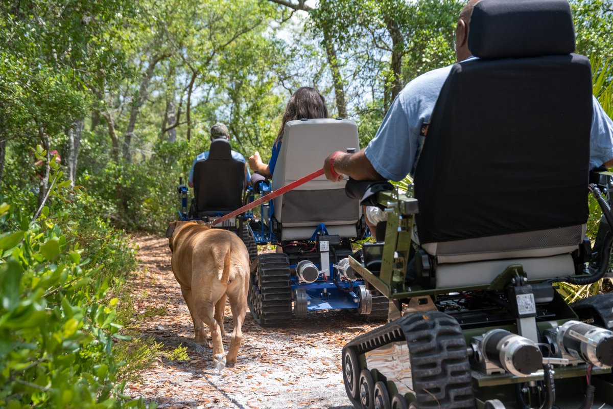 SportsabilityA's tweet photo. As Great Outdoors Month comes to an end, check out the EcoRovers in action on our trip to Ochlockonee River State Park! How did you celebrate the Great Outdoors this month? #greatoutdoorsmonth #sportsability #fishing #active4life #abilityequipped #inclusiveactivities https://t.co/9qCPQzUPV2