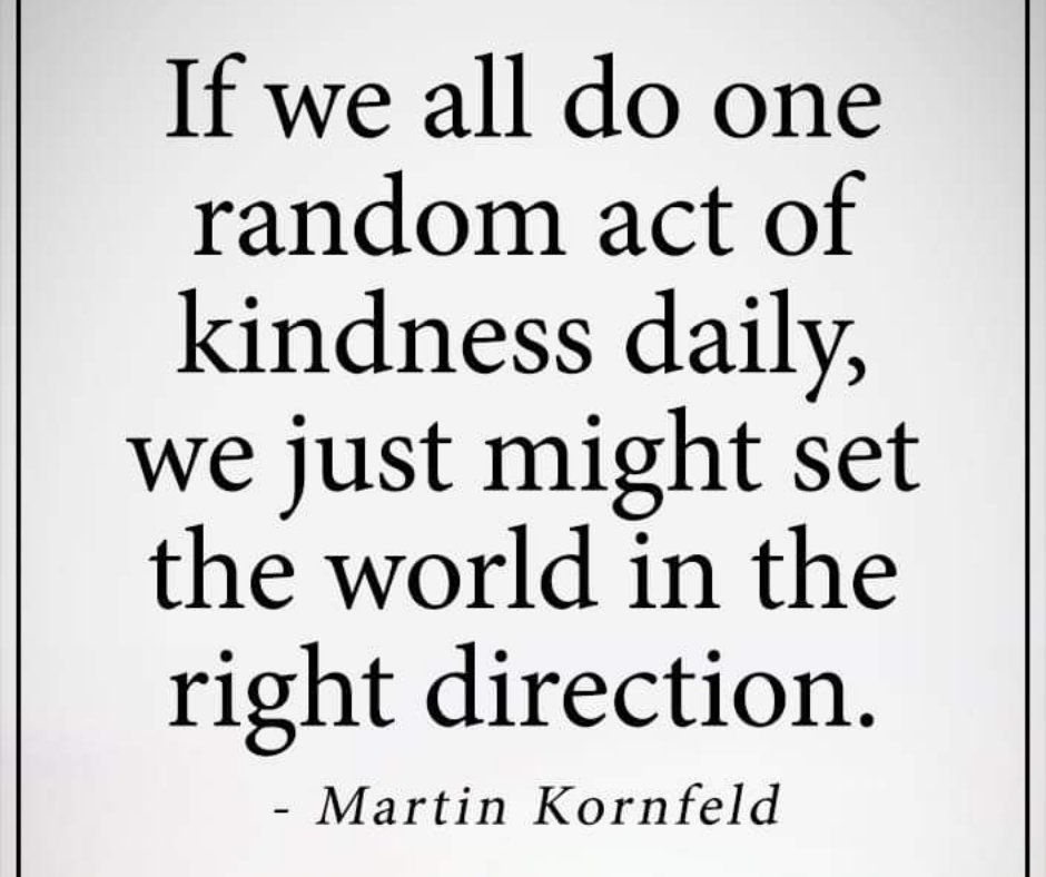 Thorn4Okotoks's tweet photo. Set a goal to carry out a random act of kindness for somebody today. Throughout the day, note a random act of kindness someone does for you. 

#MentalHealthMatters #OkotoksStrongerTogether https://t.co/UiY3GjPVU0