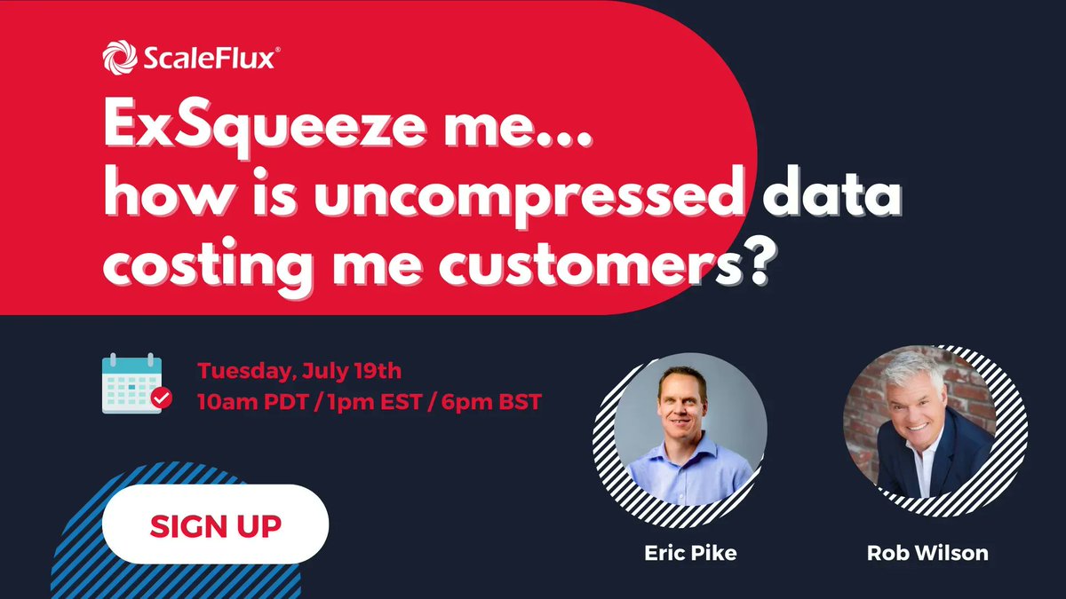 ScaleFlux's tweet photo. Join us for the third and last #webinar of the #series we started in April ✨ This time we will cover how #uncompressed #data is costing your #customers and what you can do about it. 👇 SIGN UP 👇 https://t.co/DLkRkx6FEu
#ssd #datagrowth #compression https://t.co/d3zeI0qXrp