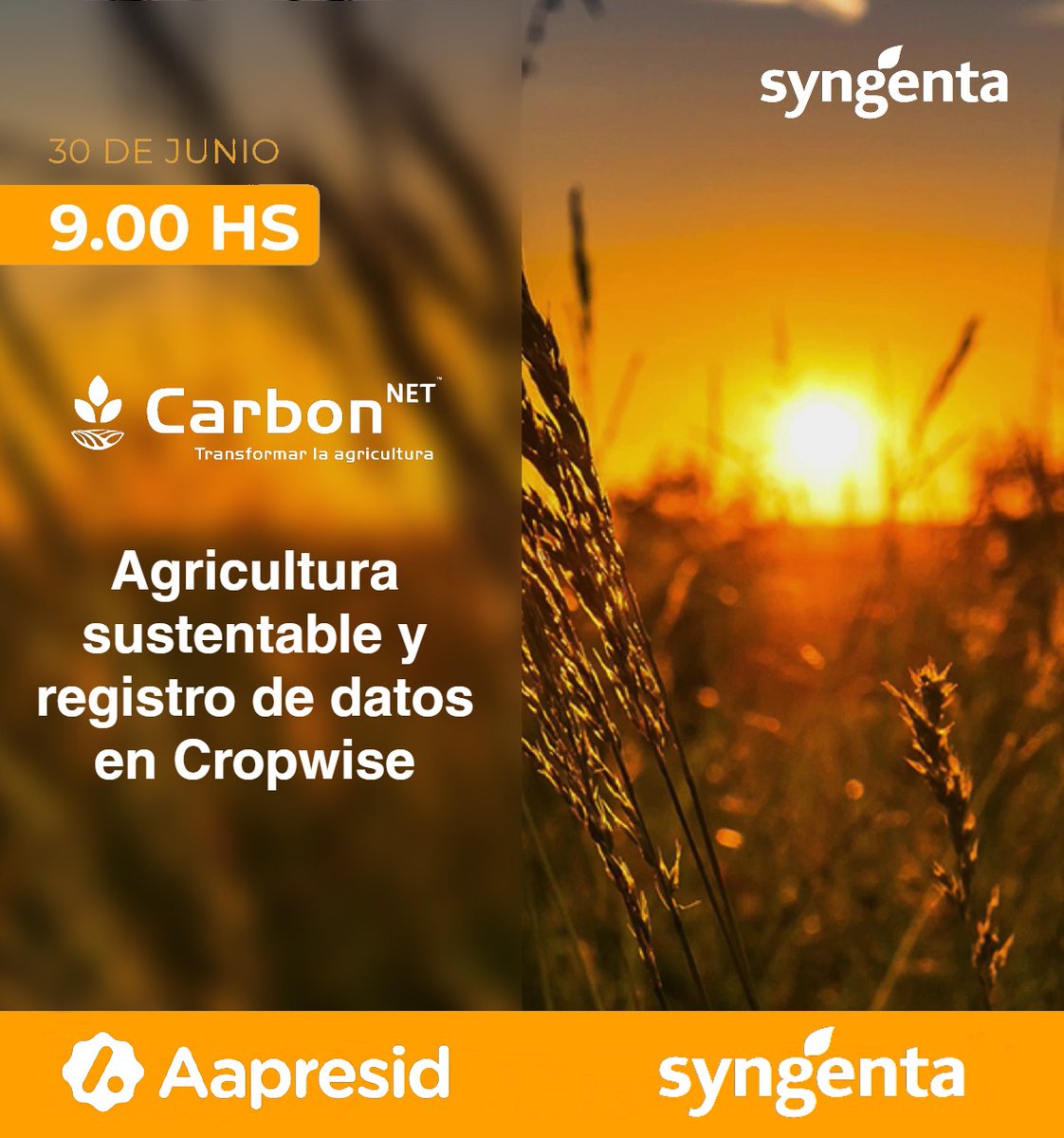 Syngenta y AAPRESID te invitan a conocer Carbon Net, un programa que busca medir y mejorar los niveles de captura de carbono en nuestros suelos. Aprenderemos como registrar los datos en la plataforma Cropwise, y así formar parte de esta iniciativa 👉 us02web.zoom.us/meeting/regist…