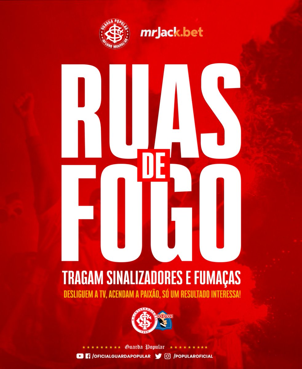 PopularOficial's tweet photo. Desliguem a TV, acendam a Paixão. O Inter precisa de ti! Venha demonstrar o seu apoio conosco, nas Ruas de Fogo que faremos na recepção ao time. Vista seu manto, traga seu sinalizador e seu apoio. 

Cante com a Popular e empurre junto o time junto a classificação! https://t.co/DA9mtACgQm
