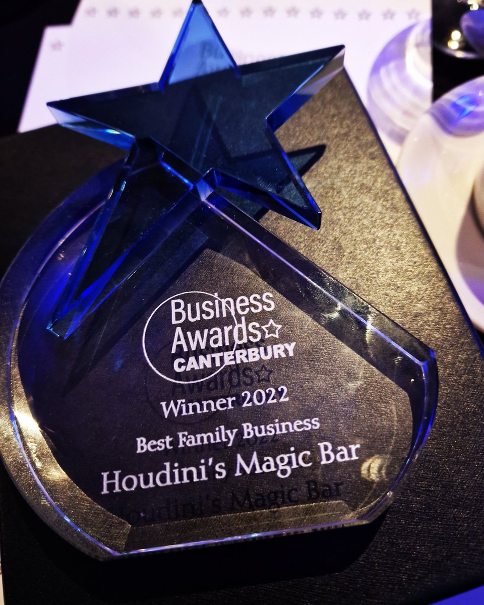 We only went and won!

Such great recognition of the hard work our amazing team put into making Houdini's the special place that it is! ❤️

Thankyou @businessawardskent 

#KentBusinessAwards