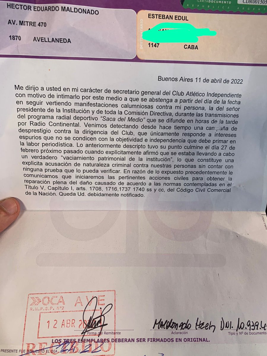 ¿Qué es esta pelotudez de parte de los directivos de algunos clubes?
Banco, trabajé y trabajaré con <a href="/estebanedul/">Esteban Edul</a> y <a href="/gastonedul/">Gastón Edul</a> y sé de sus cualidades periodísticas y humanas.
En lugar de hacerse los guapos pónganse a gestionar las instituciones que son DE LOS SOCIOS, ineptos.