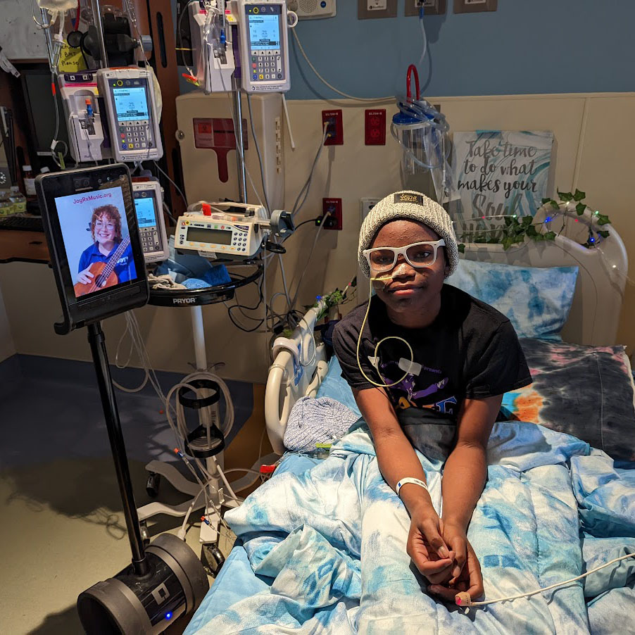"Javen was so excited about doing music and requested an extra song to record for their mom...its interactions like these that remind me how incredible it is that we can make meaningful moments from all over the country.” -Kelsey, JoyRx Music Specialist