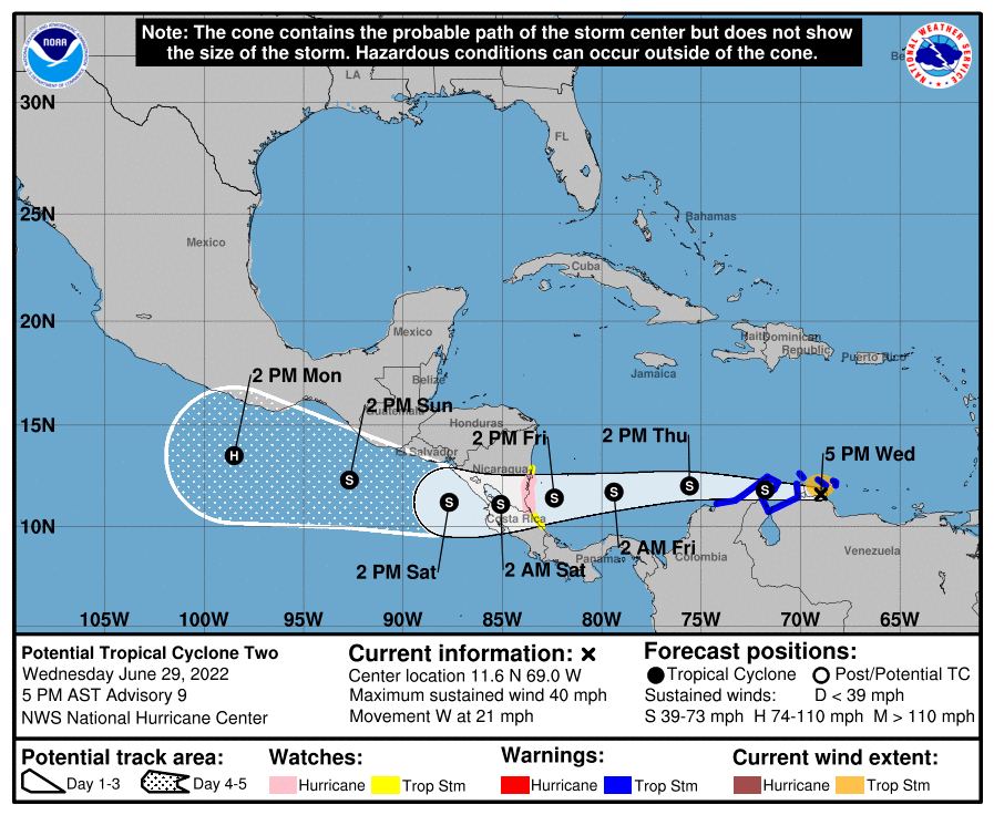 #IMN_Informa  (1/4) ¿Qué significa el anuncio emitido esta tarde por el Centro Nacional de Huracanes en el que consigna que el gobierno de Costa Rica ha emitido una "vigilancia de tormenta tropical" para la costa caribeña de Costa Rica desde Limón hasta la frontera con Nicaragua?