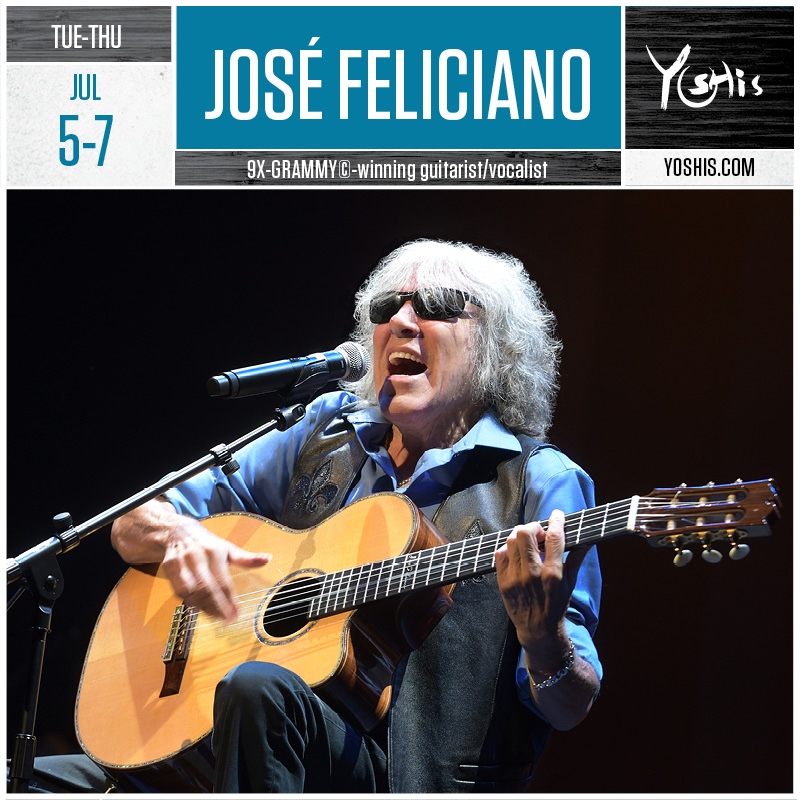 A name that is synonymous with 🎶MUSIC🎶
Tue-Thu, Jul 5-7: José Feliciano <a href="/josefeliciano/">José Feliciano</a>
9x GRAMMY©-winning vocalist/guitarist 🎸🎤
🎟 bit.ly/3useO01