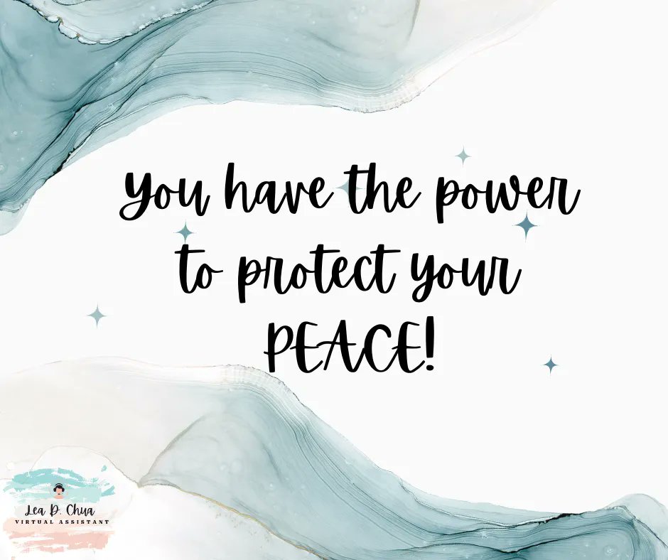 LeaChua7's tweet photo. How about you , how do you protect your peace? Comment down below !✌️✌️✌️
#LEAdership #LEArningisaprocess #fastLEArner #digitalestrategies #mediamarketing #fulfillment #success #gladwehelp #extrahand #bestVAinPH https://t.co/icVNMlDHbB