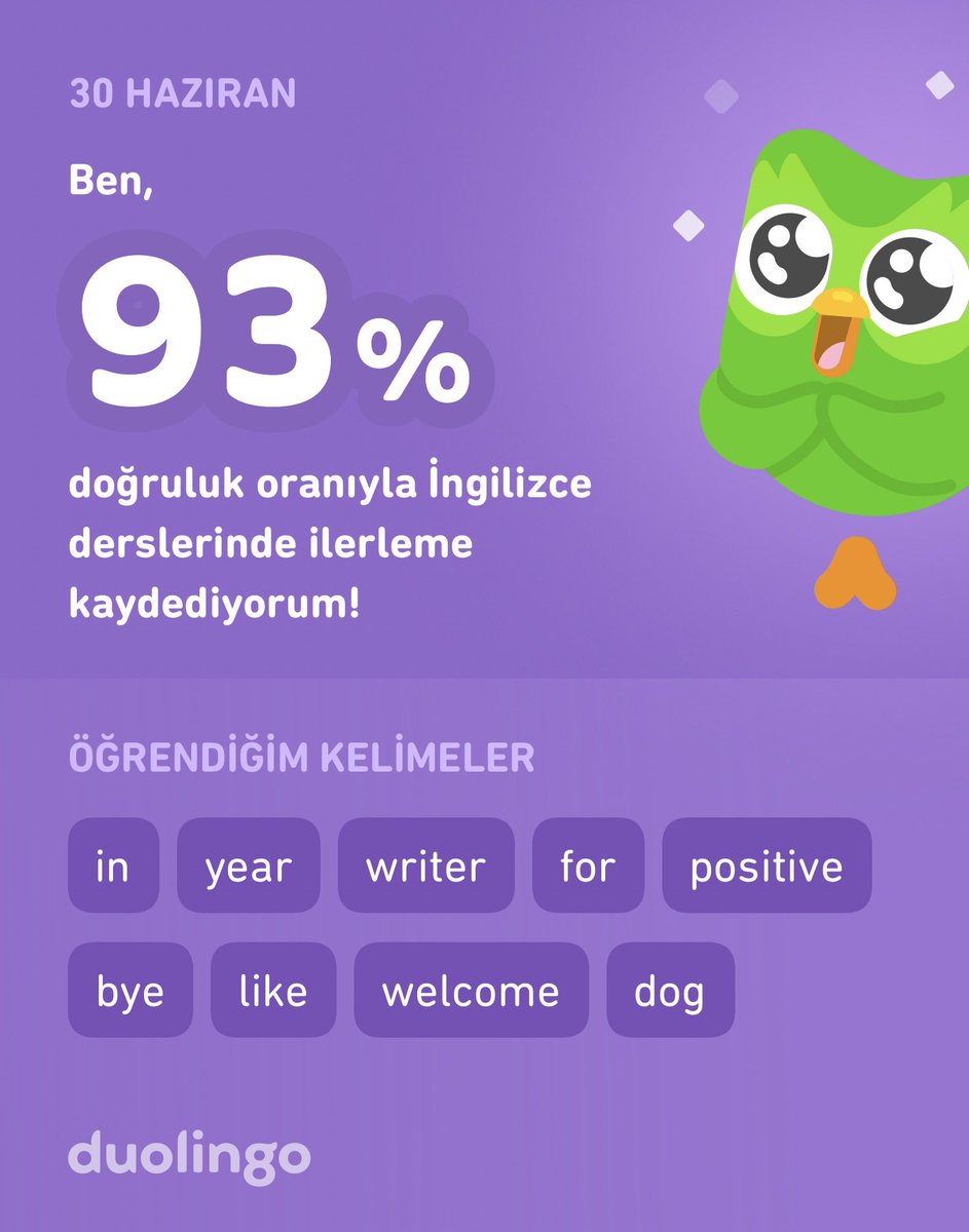 Duolingo'da İngilizce öğreniyorum! Duolingo hem etkili hem eğlenceli hem de ücretsiz.