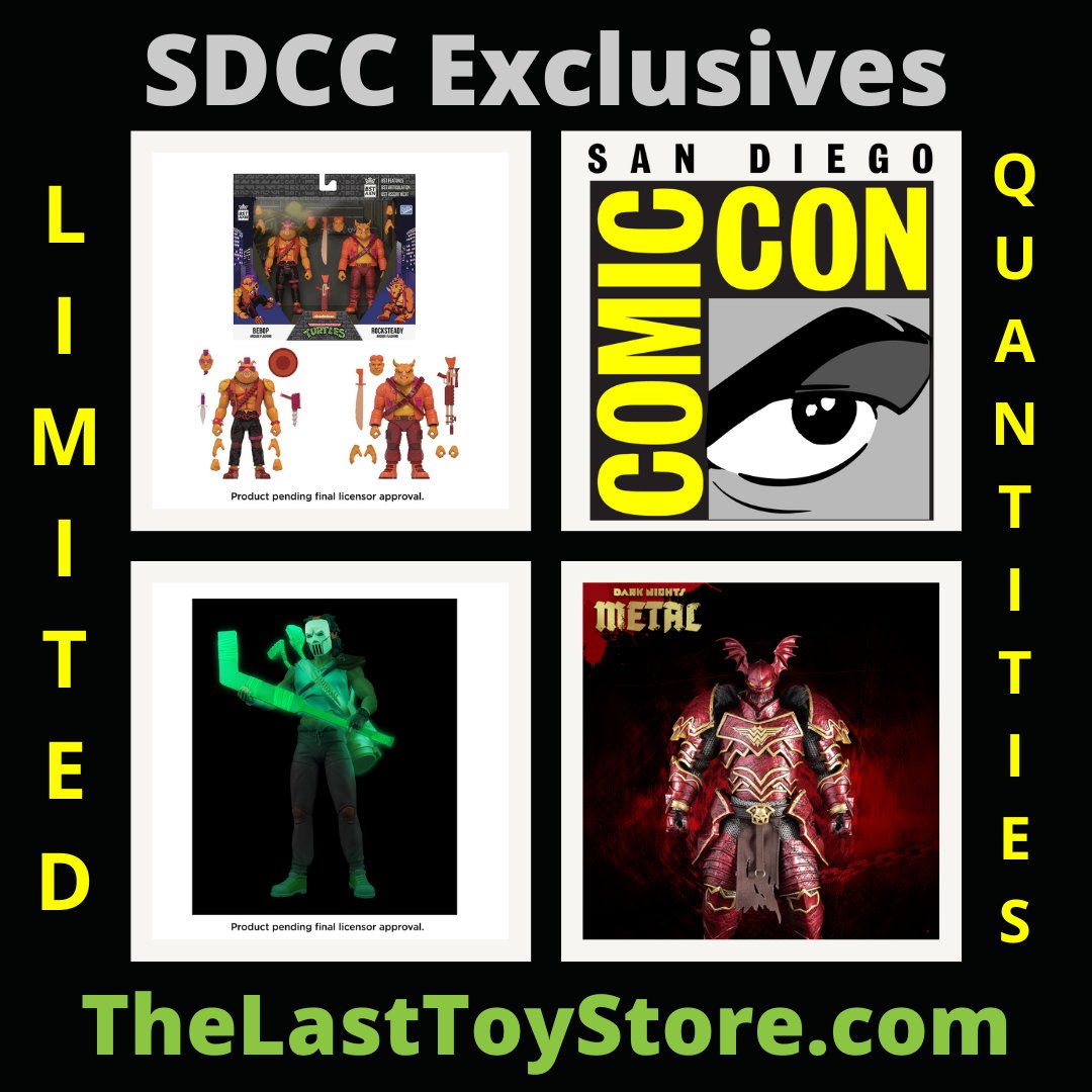 TheLastToyStore's tweet photo. PX Exclusive SDCC 2022 Figures - Limited quantities available!

Shop! 👉 https://t.co/tdOei2aboV

*SDCC items are subject to allocations.

#Bebop #Rocksteady #CaseyJones #TMNT #Batman #TheMerciless #ActionFigures #Toys #ToyCollector #ToyCommunity #TheLTS #SDCC2022 #PX #SDCC https://t.co/TQxjikKXoZ