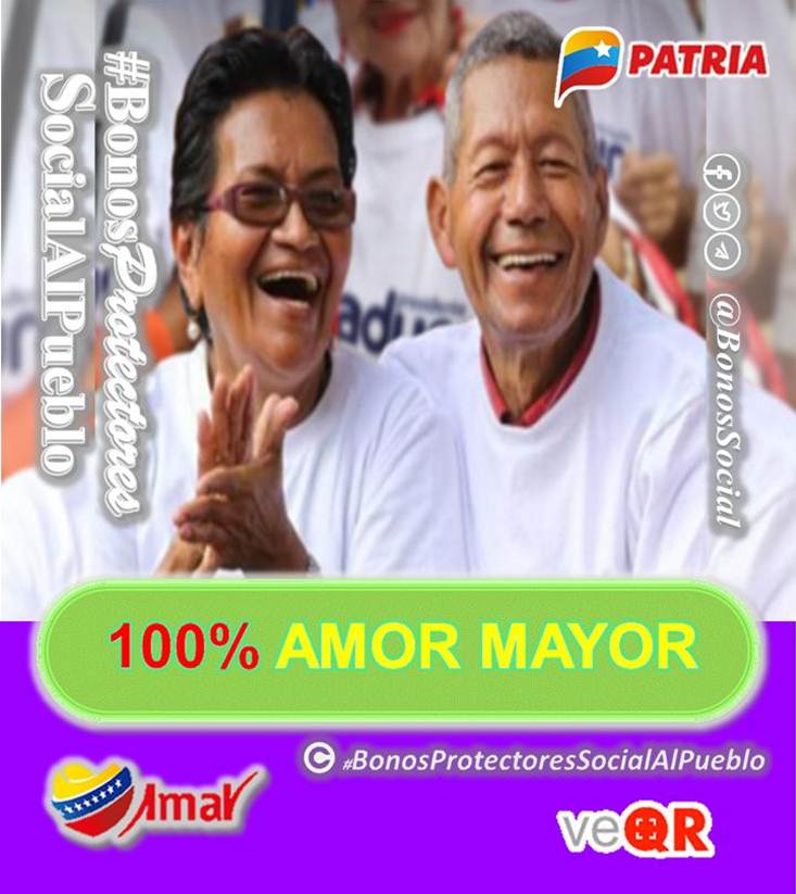 📌 #RECORDATORIO: Los primeros 7 días de cada mes son aprobada nuevas pensiones 💯% #AmorMayor a través del Sistema <a href="/CarnetDLaPatria/">Carnet de la patria</a> aquellos que hicieron la solicitud por la aplicación #veQR.

<a href="/BonosSocial/">Bonos Protectores Social Al Pueblo</a>
#NerviosDeAcero