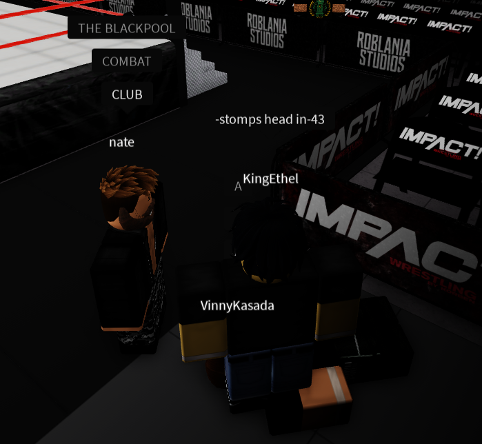 IMPACTonRblx's tweet photo. IMPACT RECAPPED:

After a brutal brawl between @EAPW_RBLX chairman @zenithofgod, X-Division N1C @vinny_est and @SamBaleRBLX, @Nathanx1322 comes out to defend Sam Danielson, and in-turn announces the formation of the Blackpool Combat Club!

(https://t.co/G2BUCu254Z) https://t.co/HxlCgDl3du