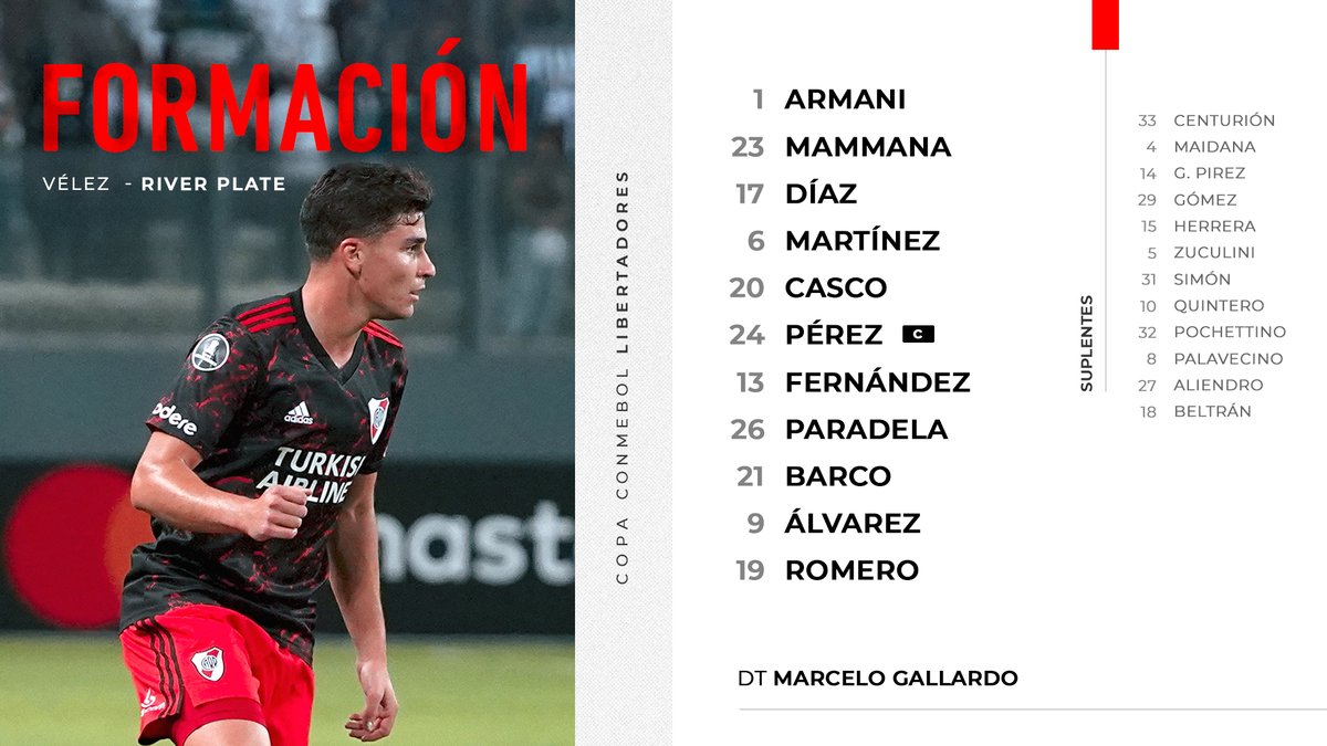 #CopaLibertadores| Así va #River para visitar a #Vélez por la ida de los octavos de final.
