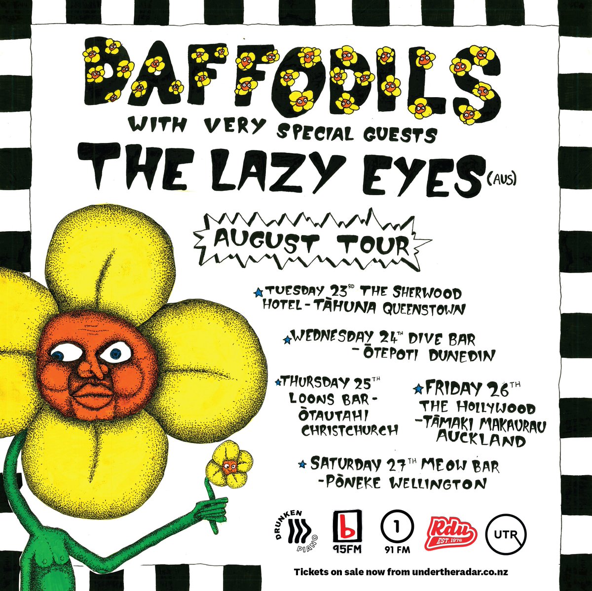 TheLazyEyesband's tweet photo. So excited to announce we're coming to NZ this August supporting the lovely @daffodilsnz!! ❤️ We can't wait to play for you all 🥰

Grab your tickets now via the link below:
https://t.co/VcKhnuHXaE https://t.co/9lgHY2XluT