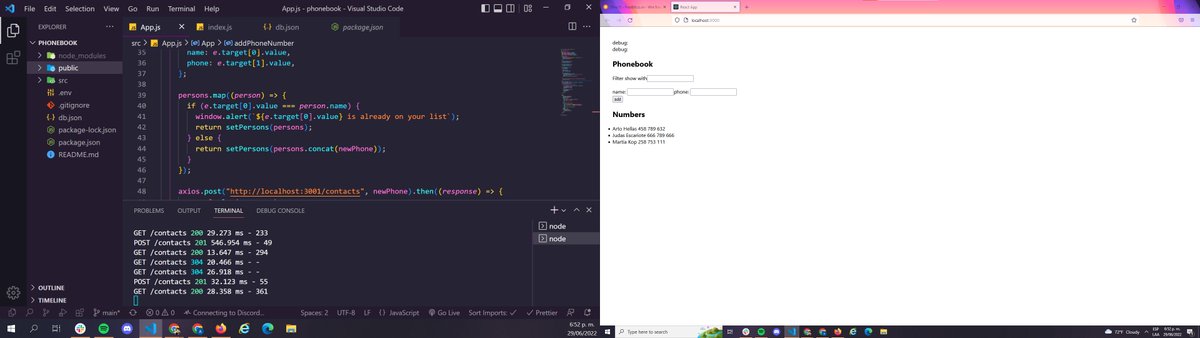 ultrasoft__'s tweet image. Doing backend task in my phone app :) , it&apos;s hard for me but keep continue :).
☀️⚡️
#fullstackopen #React #backend #webdevelopment #webdev #dev #100DaysOfCode