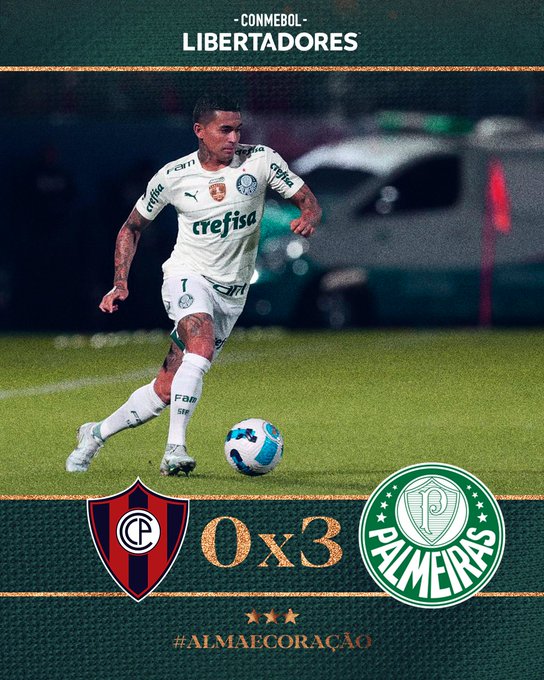 Com dois gols de Rony, Palmeiras vence Cerro Porteño por 3 a 0 em Assunção