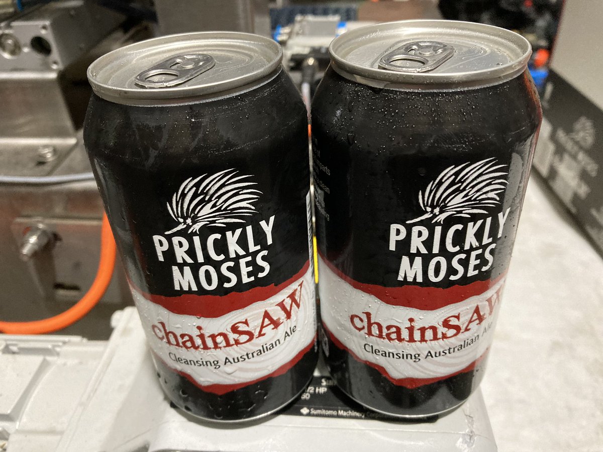 Luke Reynolds (@crackers134) on Twitter photo Canning day today. With a new improved look for our Chainsaw cans #pricklymoses #craftbeer 🍻 Canning day today. With a new improved look for our Chainsaw cans #pricklymoses #craftbeer 🍻