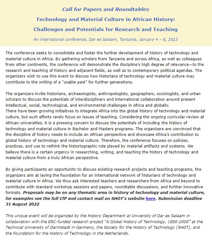 The Society for the History of Technology (SHOT) tweet media