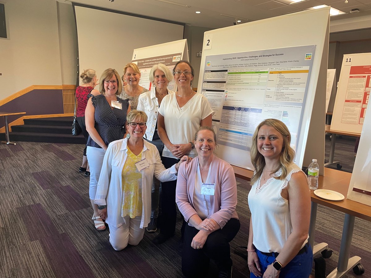 The CBVE Catalyze group presented their survey findings on implementation of #CBVE <a href="/AAVMC/">AAVMC</a>’s Veterinary Educator Collaborative poster session. #VEC2022