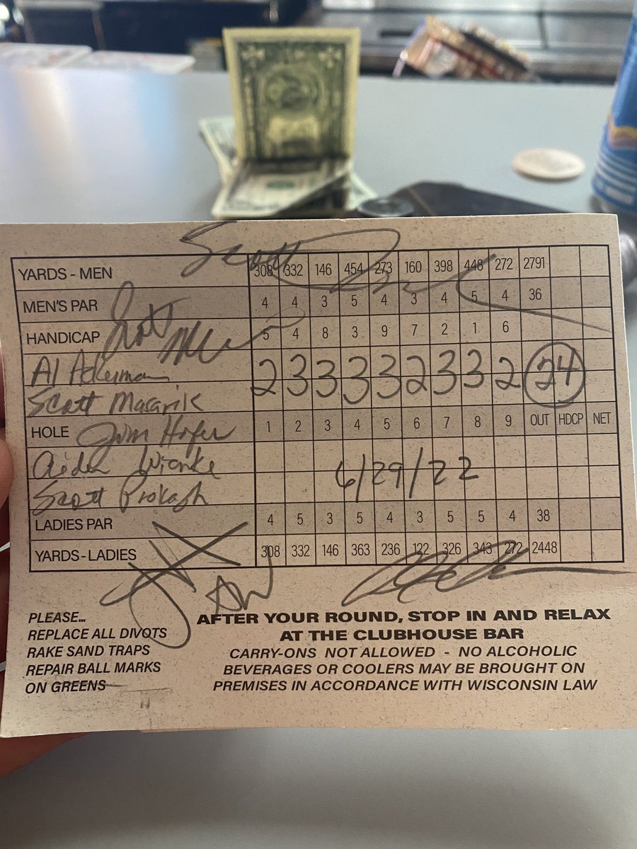 Aidan_Wienke's tweet photo. A historic night. 5 man scramble to a 24! (-12).
4 eagles (-8)
4 birdies (-4)
1 par (E)
#MensLeague #SlightlyBuzzed https://t.co/865A1UzIfl
