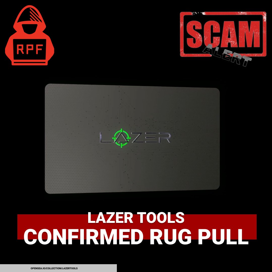 rugpullfinder's tweet photo. . @lazertools // @floweralphapass 

"Adamthenftguy" shut down Discord, socials, and withdrew the additional 20ETH from today's mint, but not before doing his community the ultimate disservice. https://t.co/zFX4kCh8j8