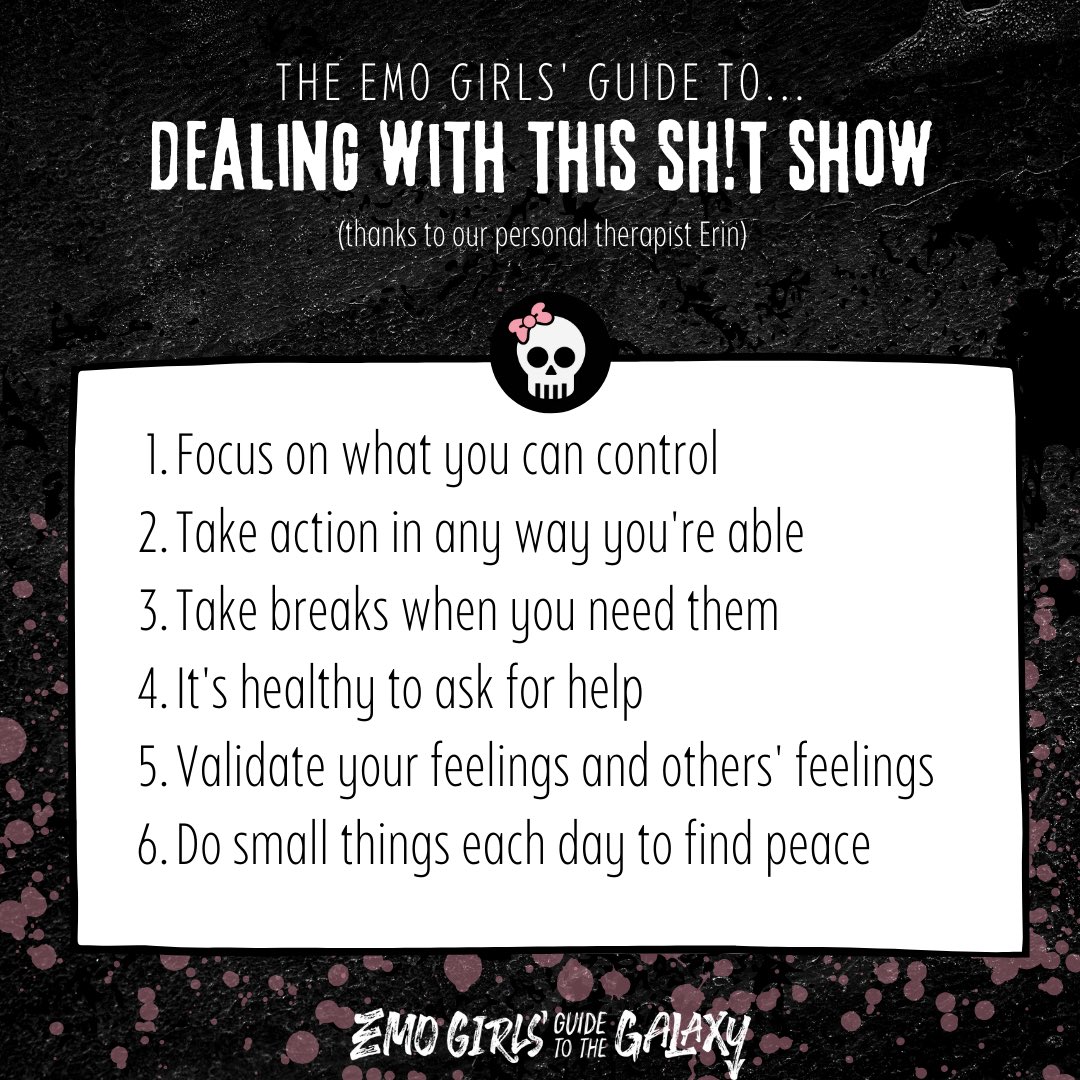 emogirlsguide's tweet photo. The world is not the best, but we’re here for you. Shoutout to our personal therapist, @erineliza_reads for the tips &amp; tricks. 🖤 https://t.co/Ne6VPUnSdN