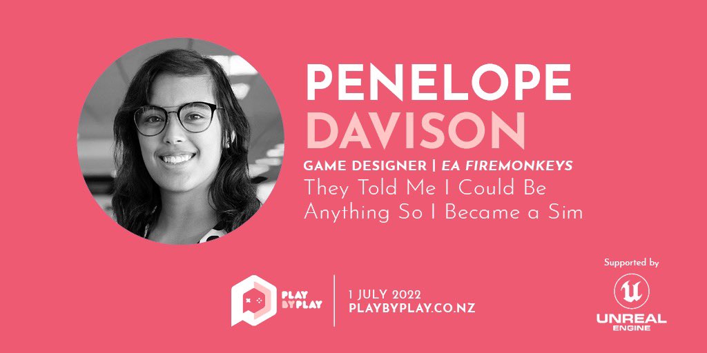 Tomorrow at 12:30!! 🙌🙌🙌 
Join us and learn all about Penelope Davison’s journey to the Sims 😁