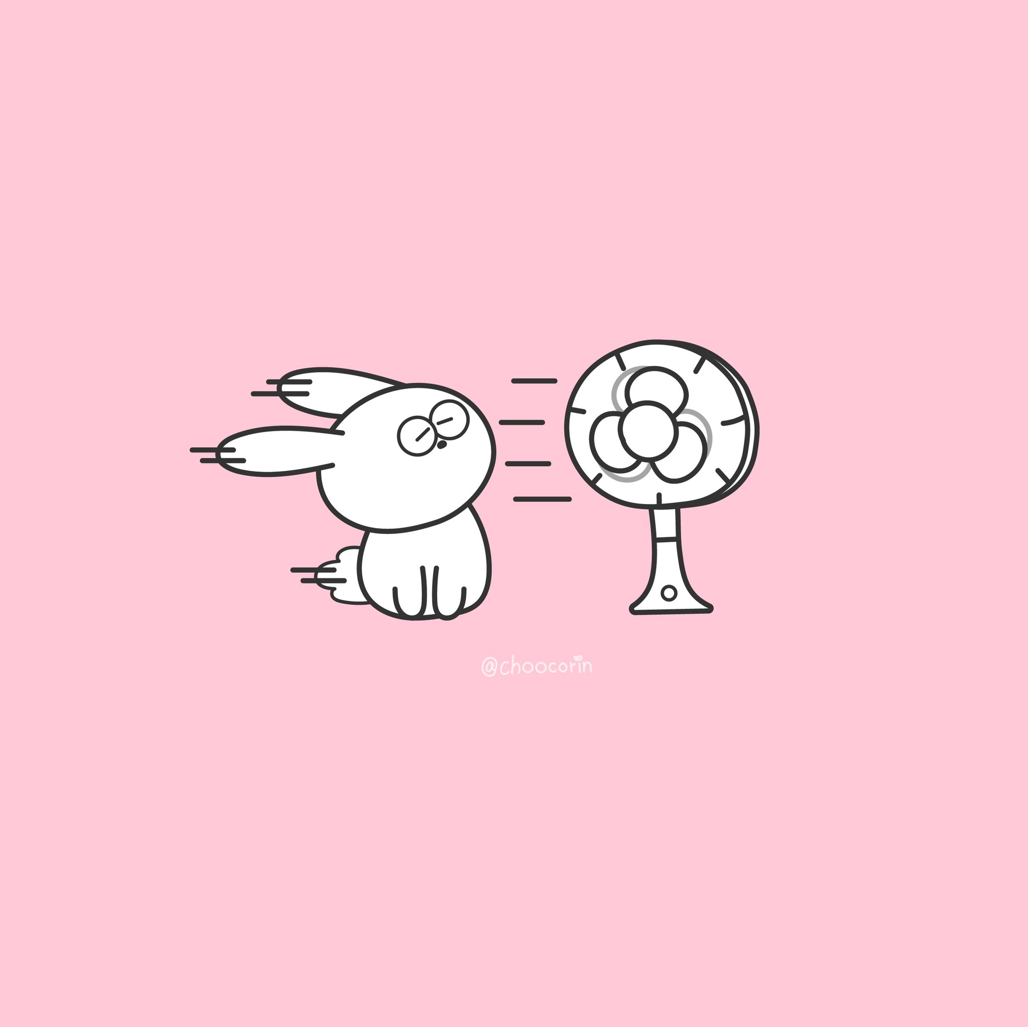 ﾁｮｯｺﾘﾝ 毎日更新 扇風機 強 のｳｻｷﾞ ポップイラスト ゆるいイラスト ゆる絵 癒しイラスト 猫のいる暮らし 1日1絵 犬のいる暮らし T Co Jcktta67xl Twitter
